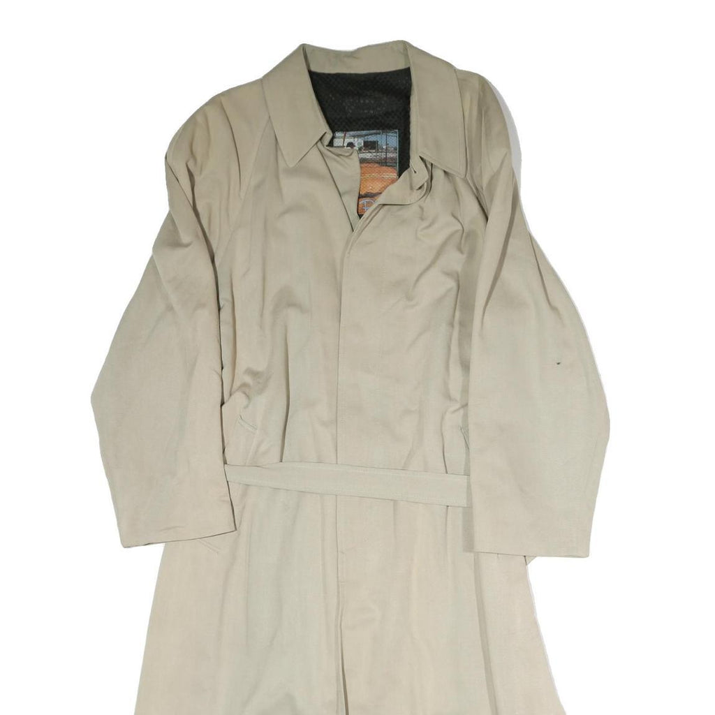 PHONIX Mens Beige Cotton Blend Classic Jacket L Button Closure Plain Stylish