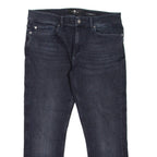 7 FOR ALL MANKIND Paxtyn Mens Jeans Black Regular Tapered Stone Wash W32 L26