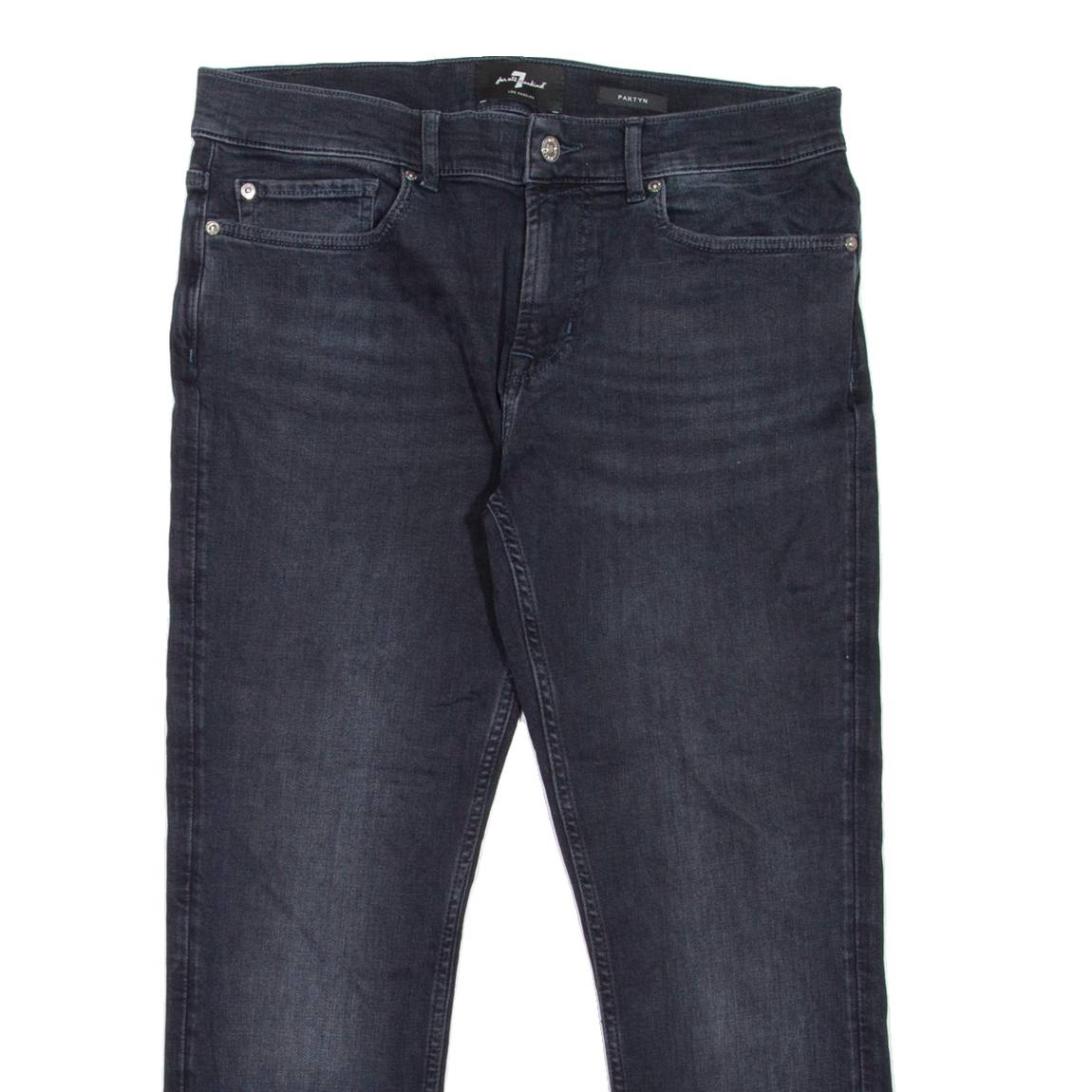 7 FOR ALL MANKIND Paxtyn Mens Jeans Black Regular Tapered Stone Wash W32 L26