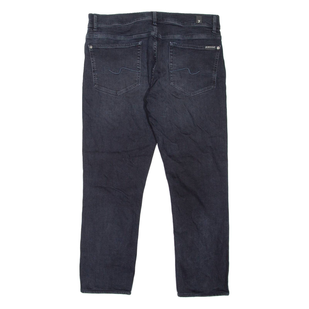 7 FOR ALL MANKIND Paxtyn Mens Jeans Black Regular Tapered Stone Wash W32 L26