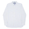 TOMMY HILFIGER 80s 2 ply Mens Shirt Blue Check Long Sleeve L