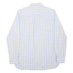 TOMMY HILFIGER 80s 2 ply Mens Shirt Blue Check Long Sleeve L