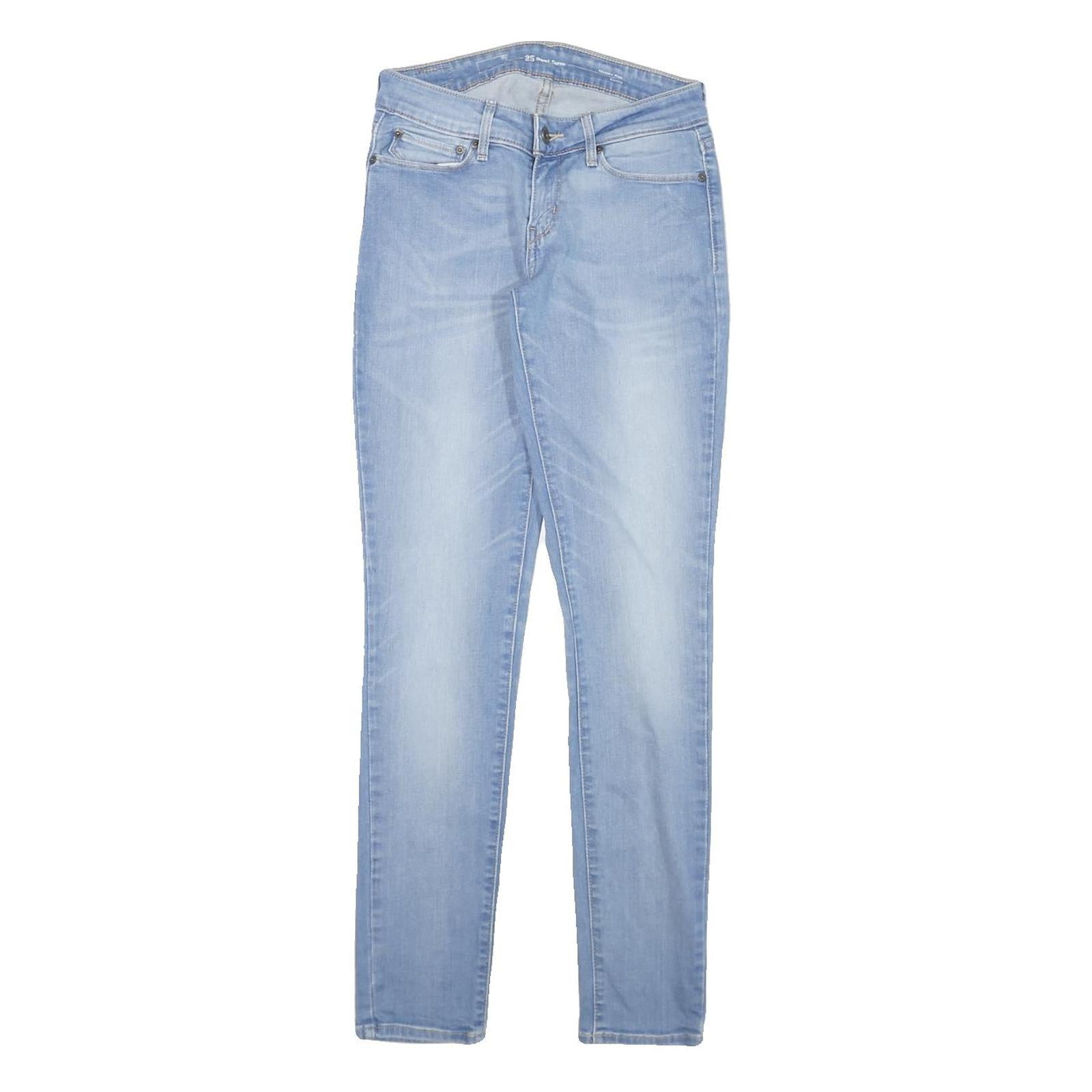 LEVI'S Womens Slim Light Blue Denim Jeans W25 L29 Stylish Comfort Zip Closure
