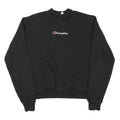 CHAMPION Mens Black Cotton Blend Sweatshirt S Crew Neck Pullover Logo