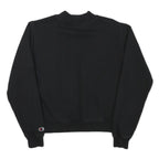 CHAMPION Mens Black Cotton Blend Sweatshirt S Crew Neck Pullover Logo