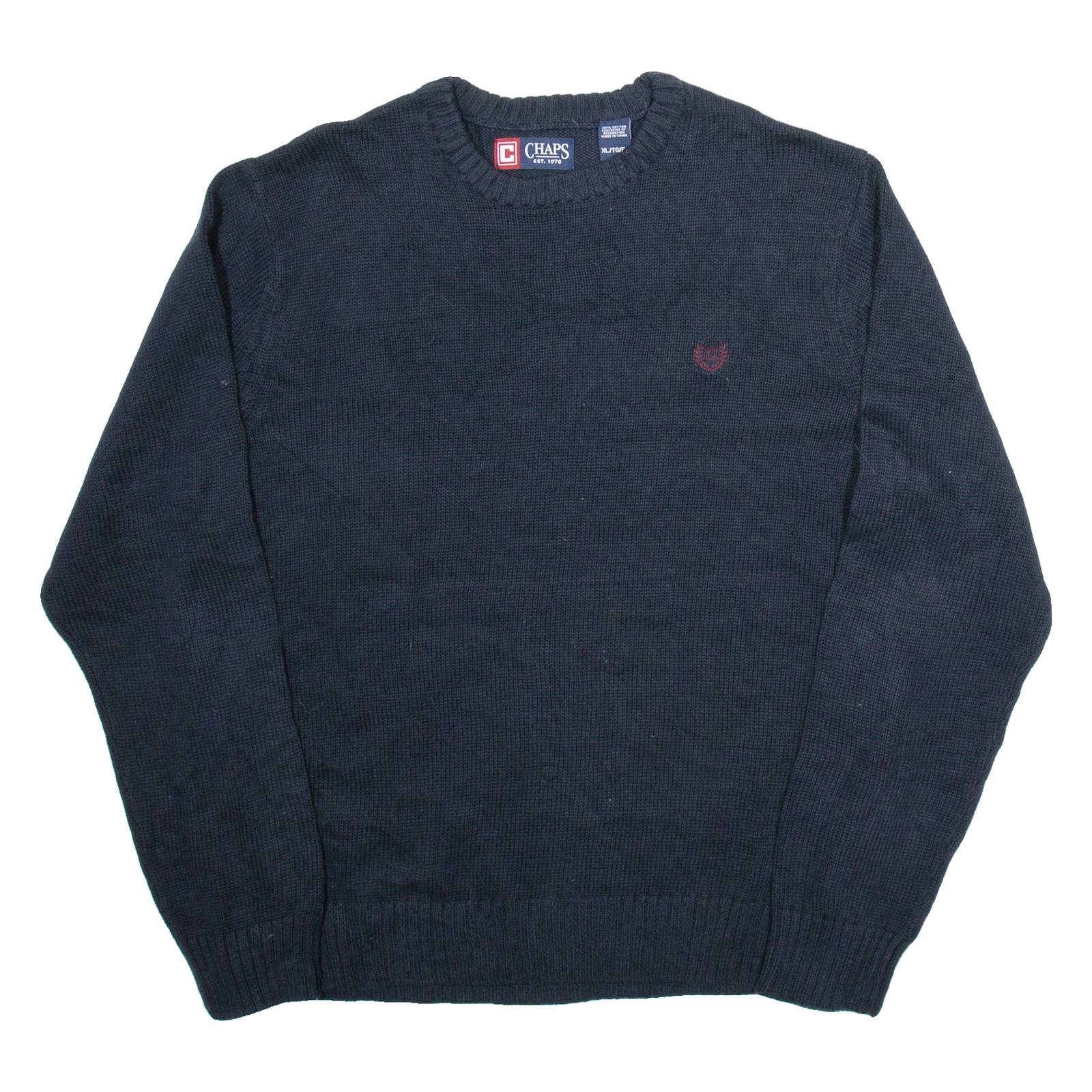 CHAPS Mens Jumper Blue Tight Knit XL