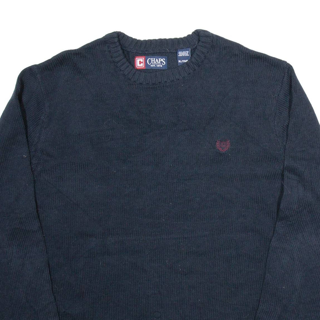 CHAPS Mens Jumper Blue Tight Knit XL