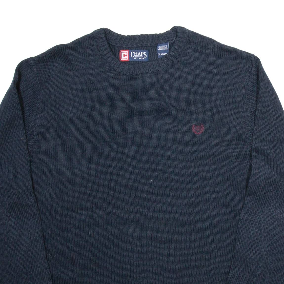 CHAPS Mens Jumper Blue Tight Knit XL