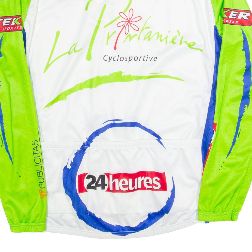 TEKER Cycling Zip Up Mens Jersey White Long Sleeve High Neck XL