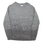 H&M Womens Grey Patterned Jumper Crew Neck Regular Knit Size S Lightweight