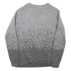 H&M Womens Grey Patterned Jumper Crew Neck Regular Knit Size S Lightweight