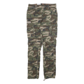 SCHOTT Mens Slim Cotton Blend Green Camouflage Cargo Trousers W29 L32 Utility