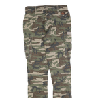 SCHOTT Mens Slim Cotton Blend Green Camouflage Cargo Trousers W29 L32 Utility