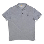 TIMBERLAND Mens Grey Short Sleeve Plain Polo Shirt L Casual Cotton