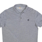 TIMBERLAND Mens Grey Short Sleeve Plain Polo Shirt L Casual Cotton