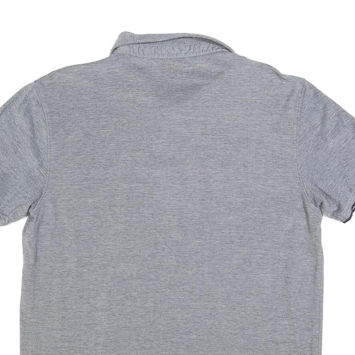 TIMBERLAND Mens Grey Short Sleeve Plain Polo Shirt L Casual Cotton