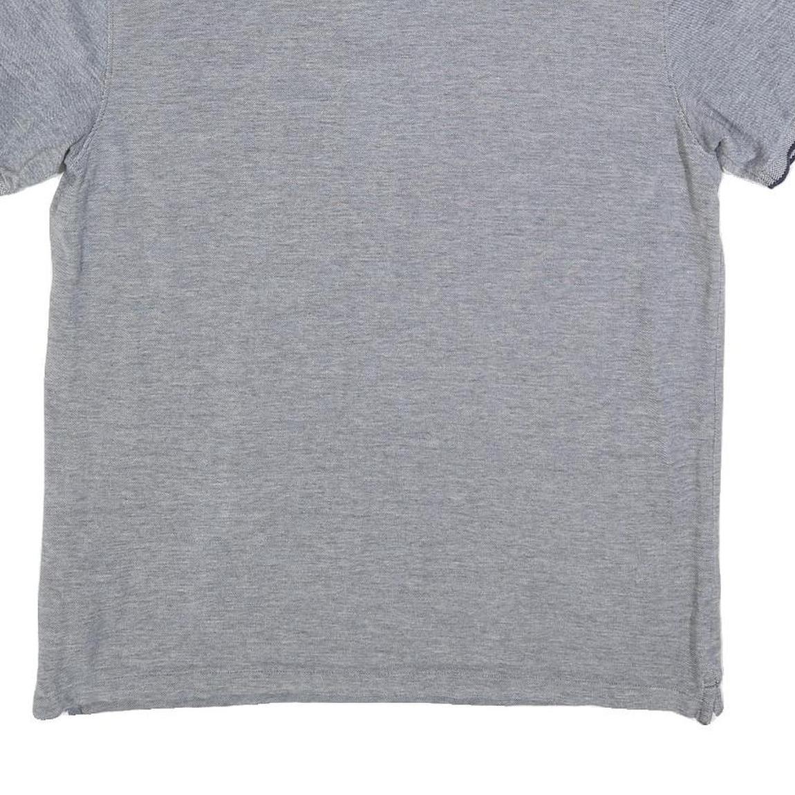 TIMBERLAND Mens Grey Short Sleeve Plain Polo Shirt L Casual Cotton