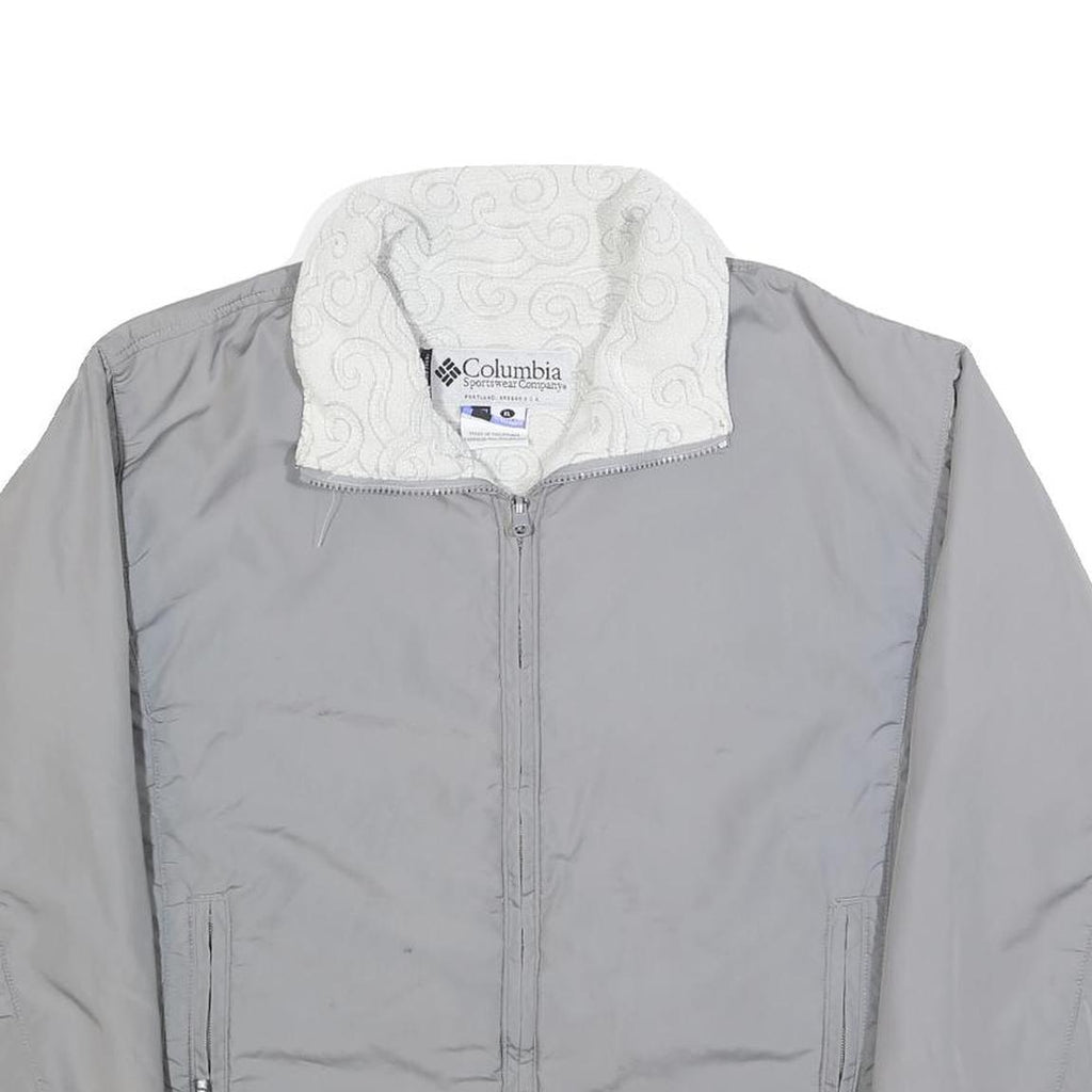 COLUMBIA Womens Grey Zip Jacket XL Polyester Blend Plain Outdoor Winter Warm