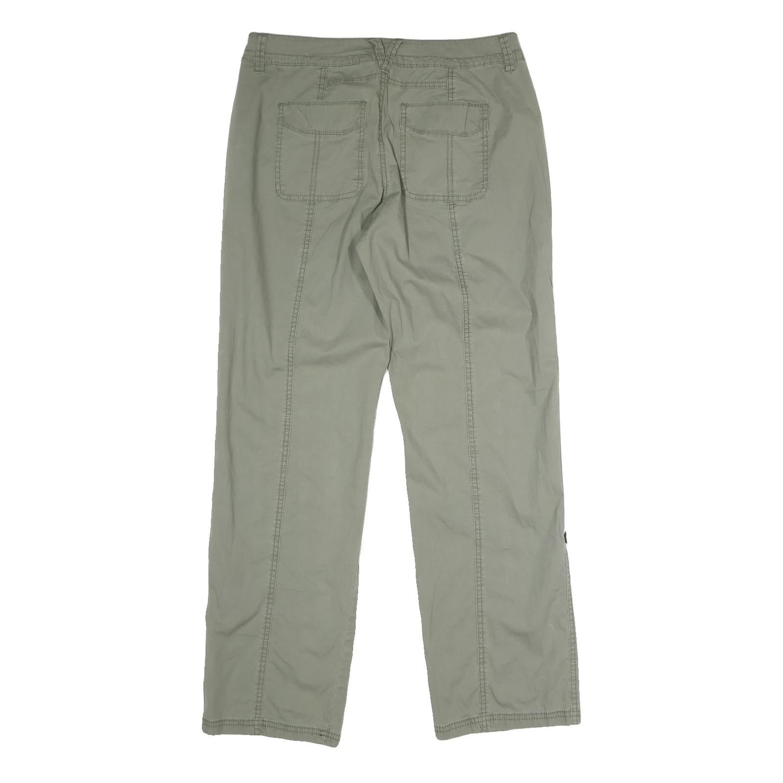 INDIGO Womens Cotton Blend Khaki Regular Straight Trousers W32 L31 Casual