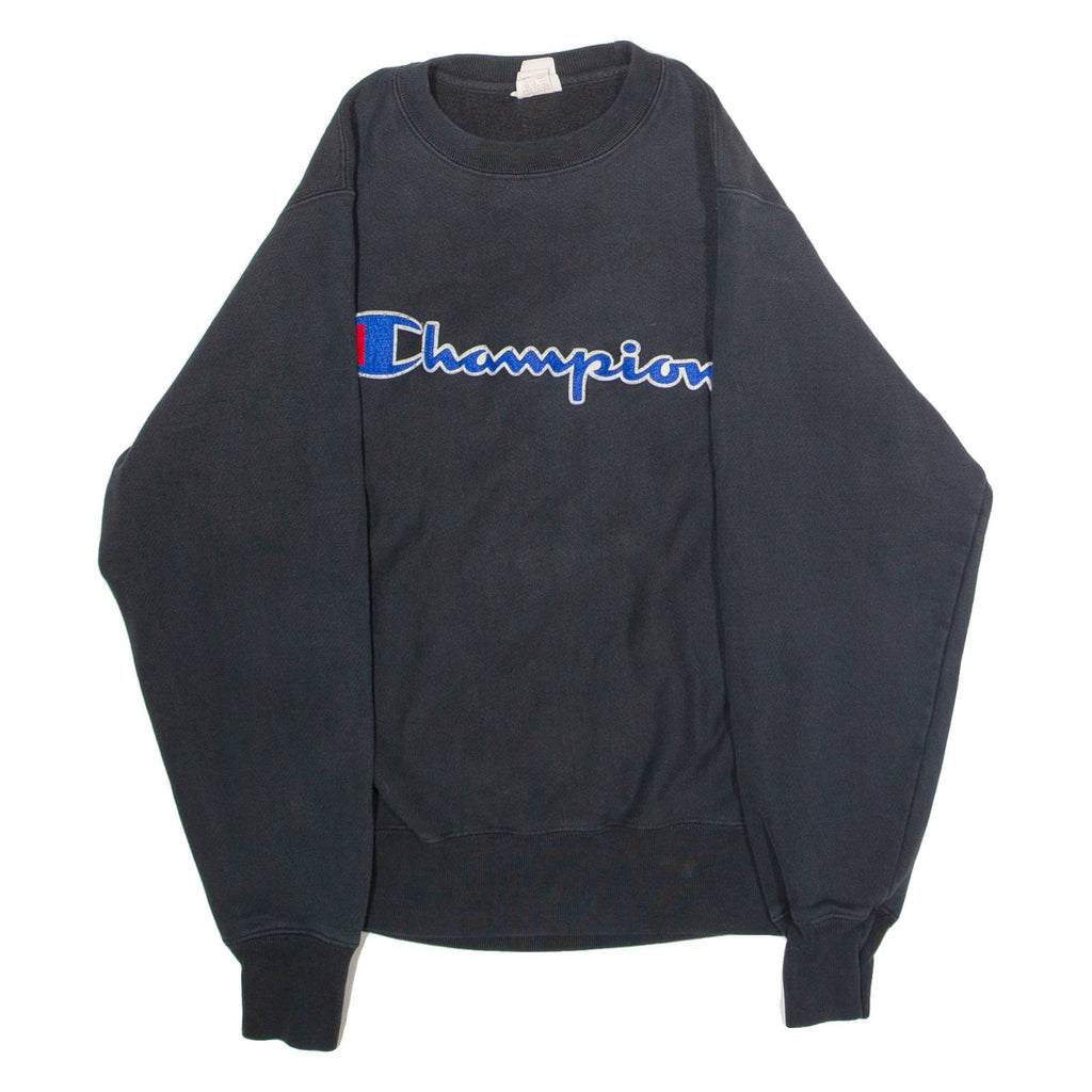 CHAMPION REVERSE WEAVE Mens Sweatshirt Black Crew Neck S