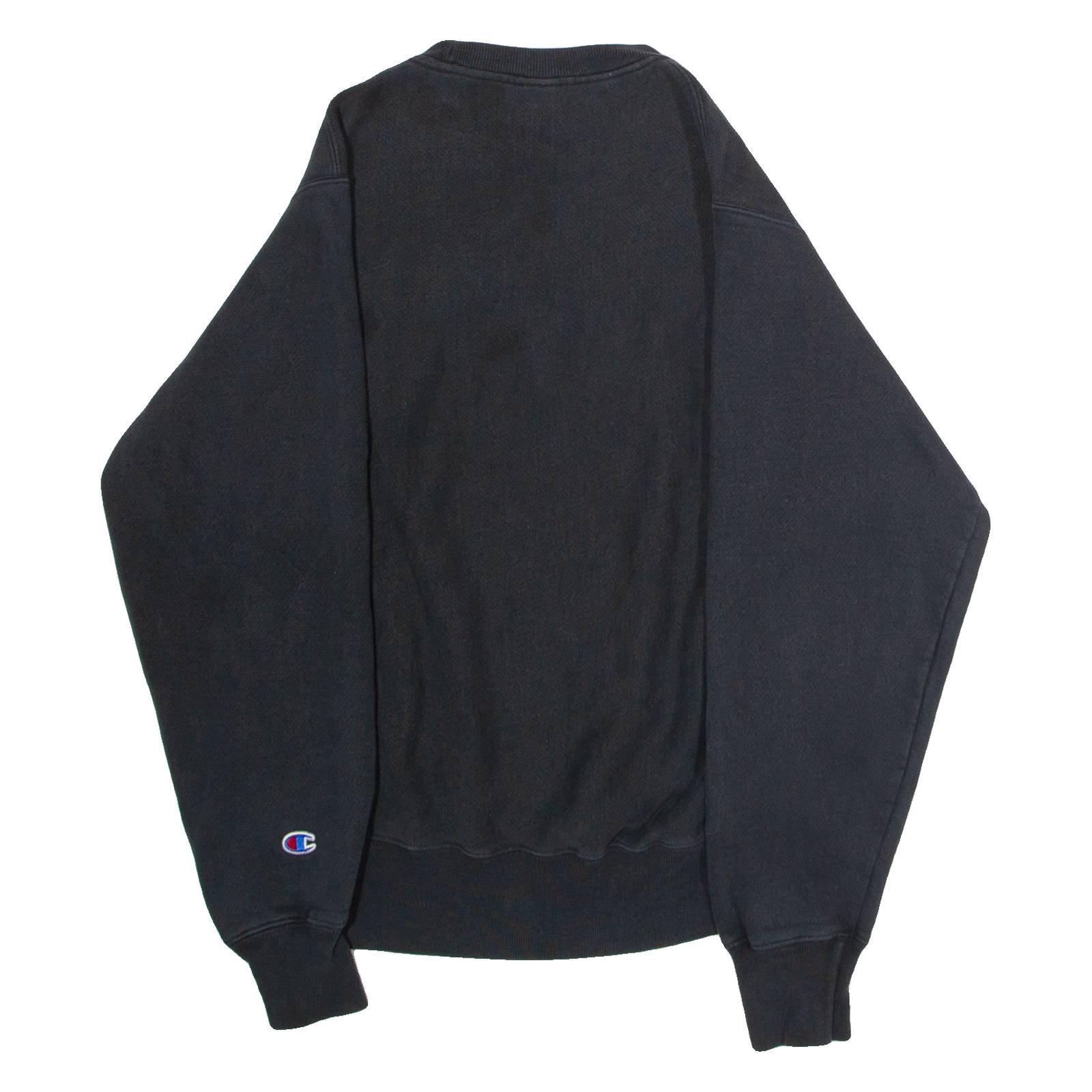 CHAMPION REVERSE WEAVE Mens Sweatshirt Black Crew Neck S
