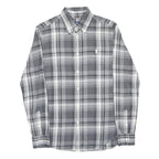 RALPH LAUREN Mens Grey & White Check Shirt S Cotton Long Sleeve Button Down