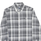 RALPH LAUREN Mens Grey & White Check Shirt S Cotton Long Sleeve Button Down