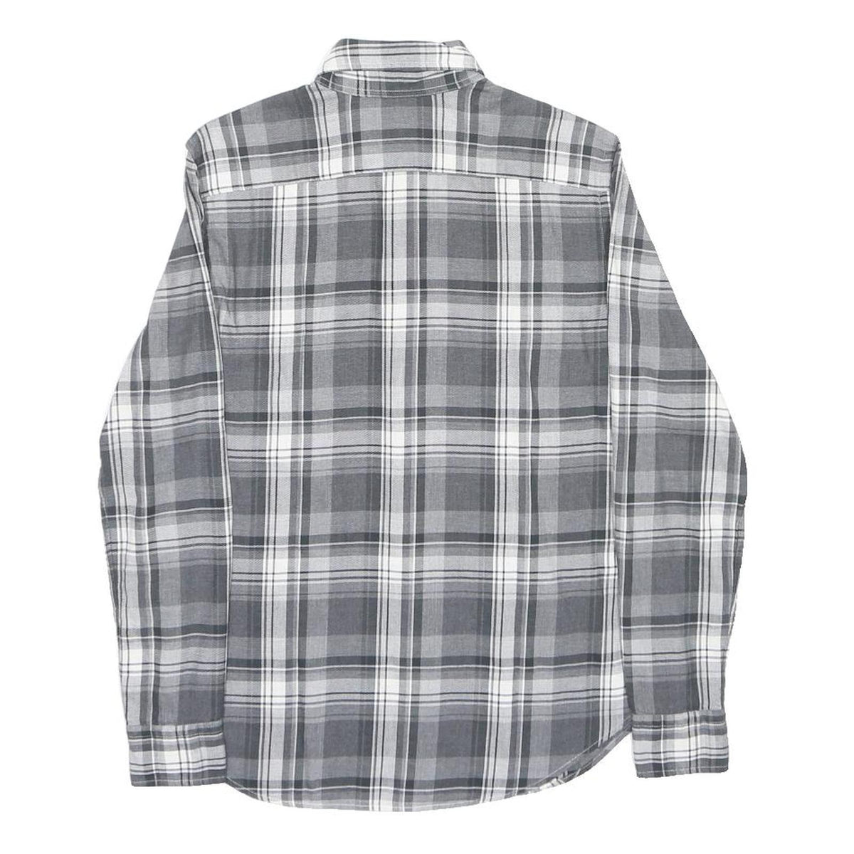 RALPH LAUREN Mens Grey & White Check Shirt S Cotton Long Sleeve Button Down