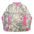 REALTREE Womens Beige & Pink Sweatshirt Half Zip 2XL Camouflage Outdoor Wear