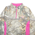 REALTREE Womens Beige & Pink Sweatshirt Half Zip 2XL Camouflage Outdoor Wear