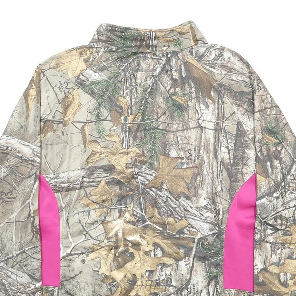 REALTREE Womens Beige & Pink Sweatshirt Half Zip 2XL Camouflage Outdoor Wear