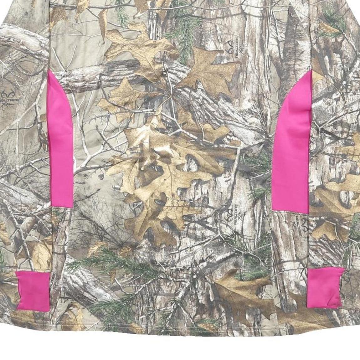 REALTREE Womens Beige & Pink Sweatshirt Half Zip 2XL Camouflage Outdoor Wear