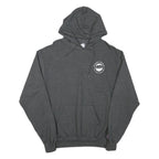 CHAMPION Mens Grey Hoodie M Cotton Blend Pullover Pocket Graphic Print