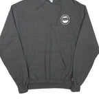 CHAMPION Mens Grey Hoodie M Cotton Blend Pullover Pocket Graphic Print