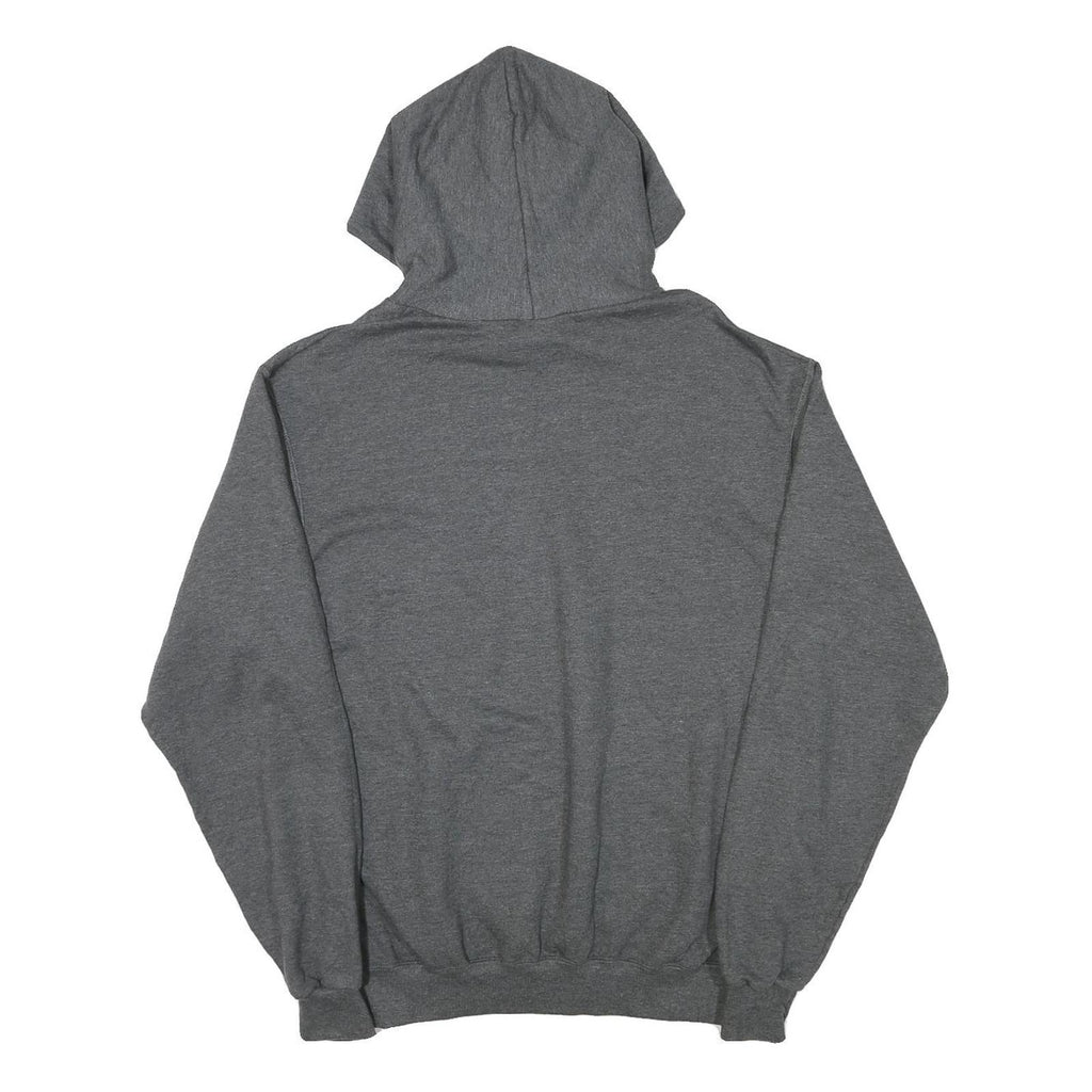 CHAMPION Mens Grey Hoodie M Cotton Blend Pullover Pocket Graphic Print