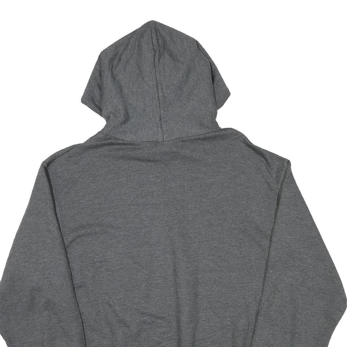 CHAMPION Mens Grey Hoodie M Cotton Blend Pullover Pocket Graphic Print