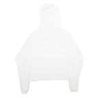 DKNY Womens White Cropped Hoodie XS Cotton Blend Pullover Logo Print