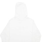 DKNY Womens White Cropped Hoodie XS Cotton Blend Pullover Logo Print