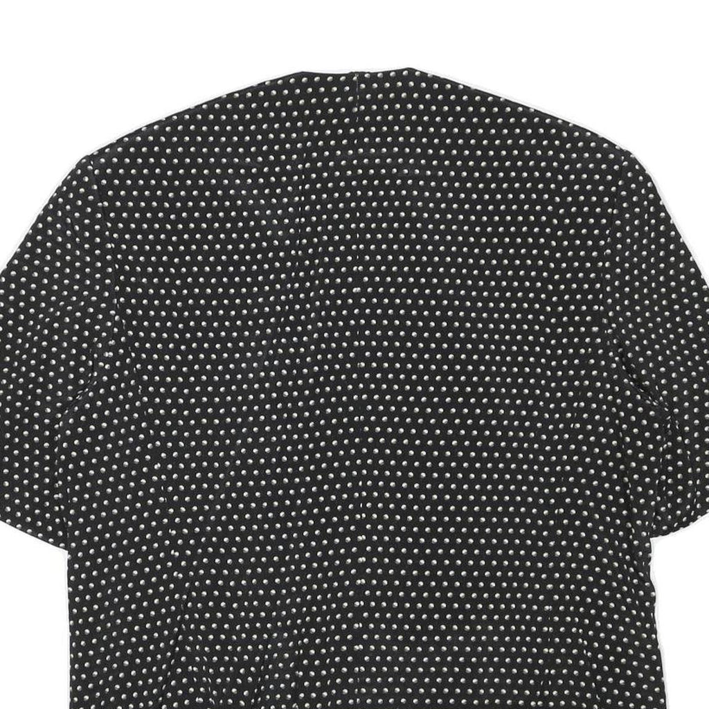 JOBIS Womens Black & White Polka Dot Jacket L Acetate Button Pattern Elegant