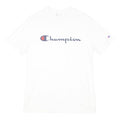 CHAMPION Mens White Graphic T-Shirt M Short Sleeve Crew Neck Cotton Blend