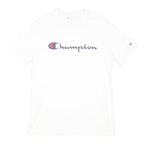 CHAMPION Mens White Graphic T-Shirt M Short Sleeve Crew Neck Cotton Blend