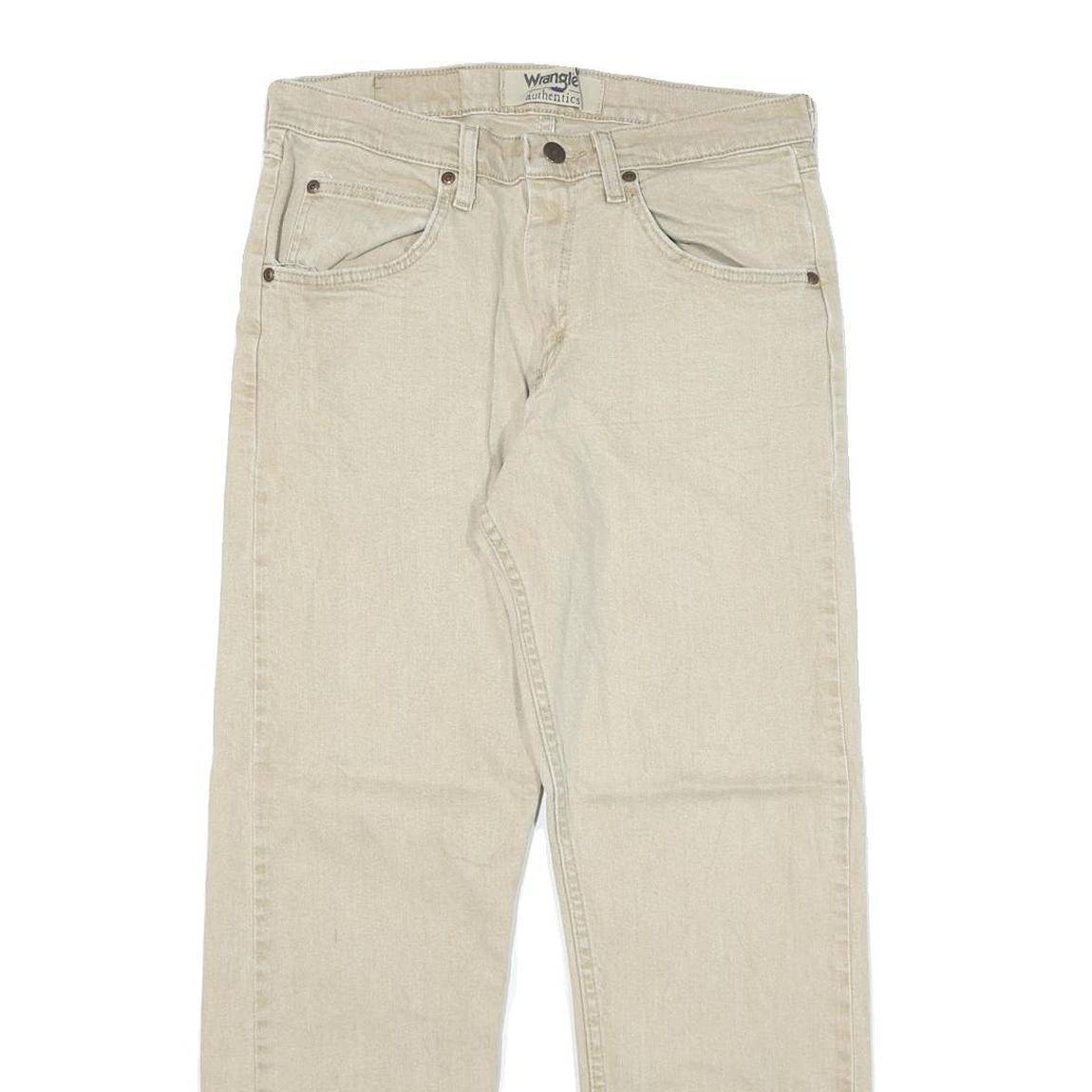 WRANGLER Mens Jeans Beige Regular Straight Denim Light W29 L27 Classic Style