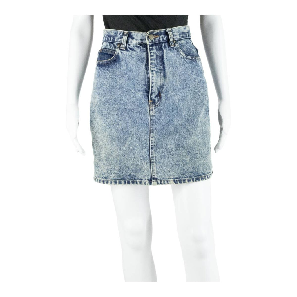 TIME Womens Straight Skirt Blue Short 90s Denim S