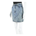 TIME Womens Straight Skirt Blue Short 90s Denim S