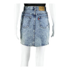TIME Womens Straight Skirt Blue Short 90s Denim S
