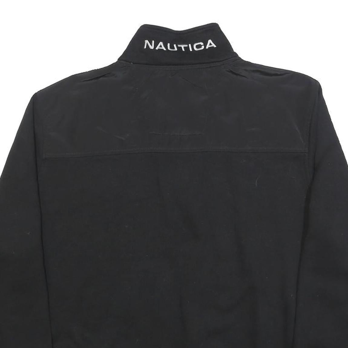 NAUTICA Mens Black & Grey Zip Neck L Cotton Blend Sweatshirt Casual Pullover