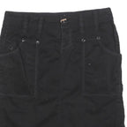 GRANE Womens Black Cotton Blend Mini Skirt Straight Pockets Zip Fastening M