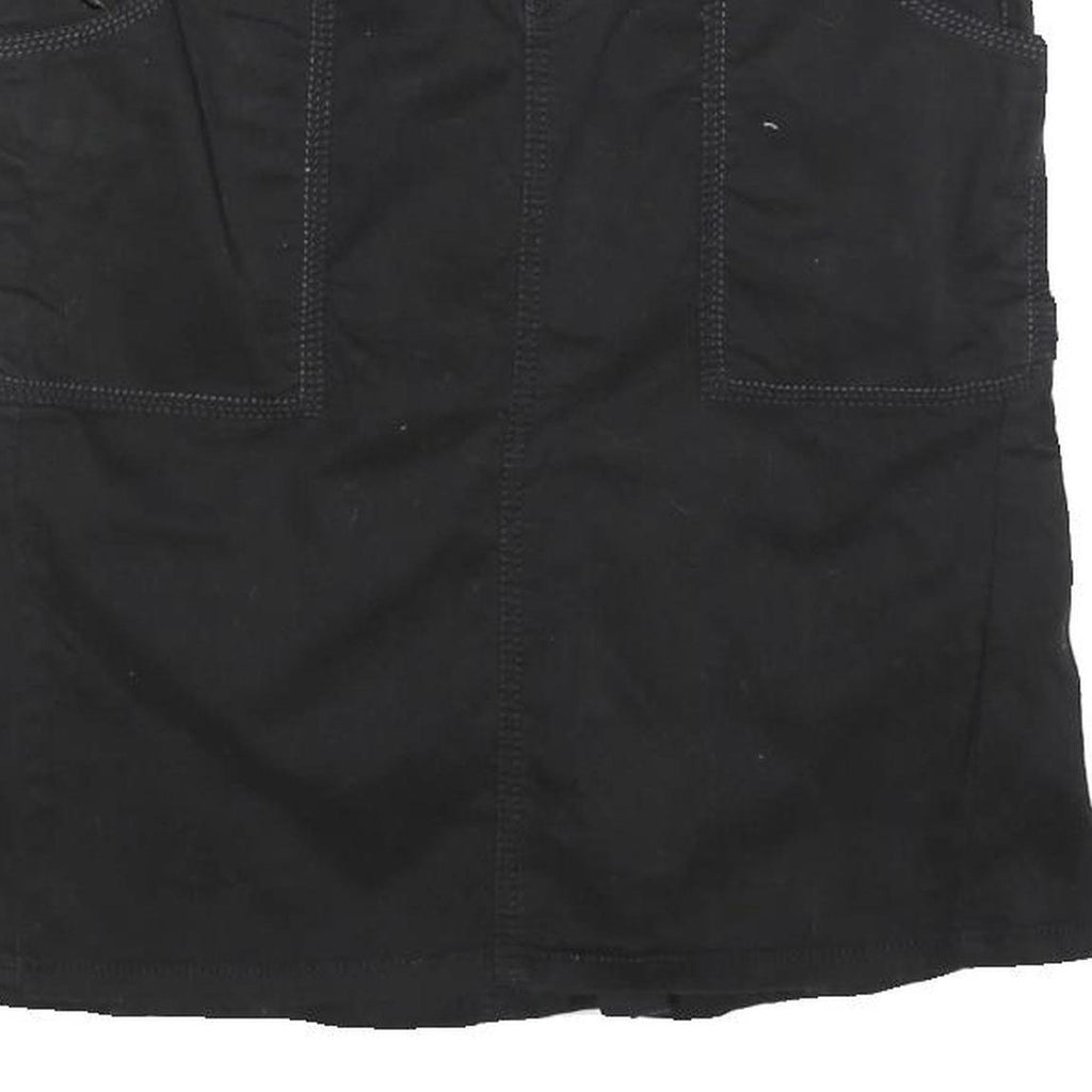 GRANE Womens Black Cotton Blend Mini Skirt Straight Pockets Zip Fastening M