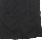 GRANE Womens Black Cotton Blend Mini Skirt Straight Pockets Zip Fastening M