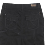 GRANE Womens Black Cotton Blend Mini Skirt Straight Pockets Zip Fastening M